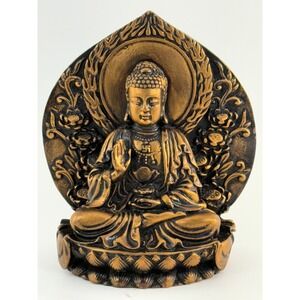 Buddha Statue Sitting with Hand in Fearlessness Position 5" Zen Meditation Altar